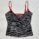 Bxoxo Streetwear Fashion Versatile Striped Women Sleeveless Camisole Tops Hip Hop Punk Rock New Summer Sexy Bowknot baby Crop Tops emo